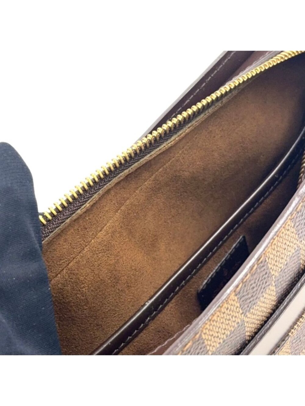 Louis Vuitton Damier Saint Ebene Second Leather Brown Clutch Gold - Picture 8 of 15